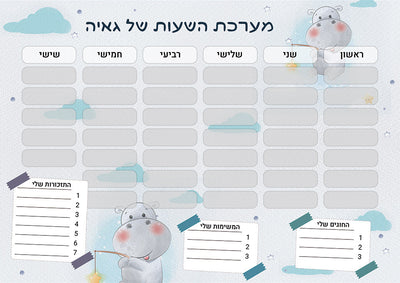 סט מוצרים עם שם הילד/ה בעיצוב היפו