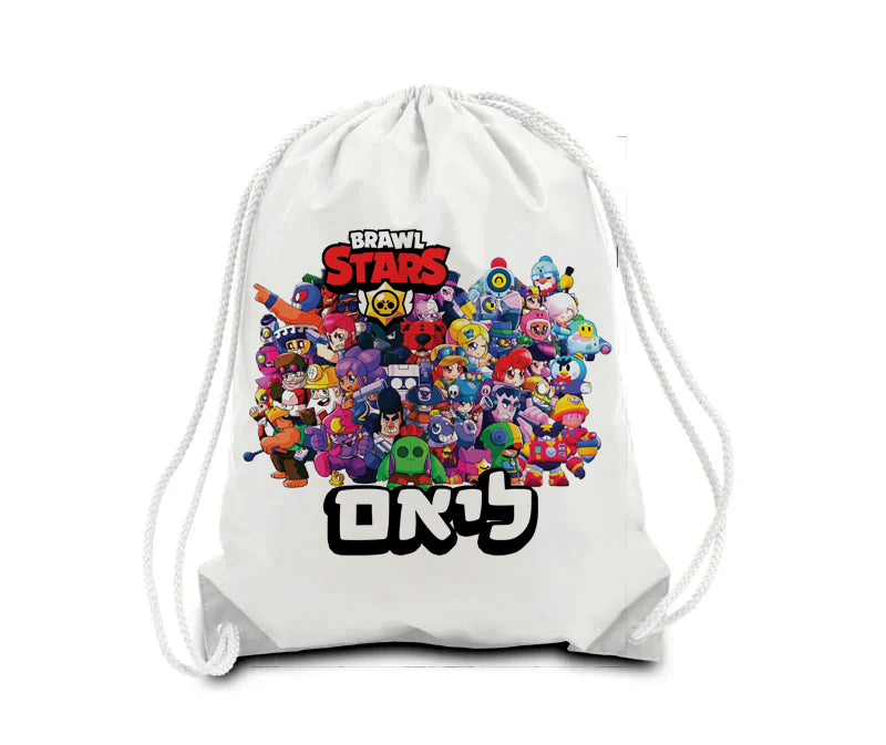 סט מוצרים עם שם הילד/ה בעיצוב בראול סטארס- כל הדמויות 1